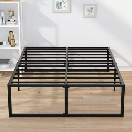 Photo 1 of *Piece Broken?* Lutown-Teen 18 Inch Full Size Bed Frame No Box Spring Needed Heavy Duty Metal Platform Beds with Sturdy Steal Slats for Mattress Foundation Easy Ass
