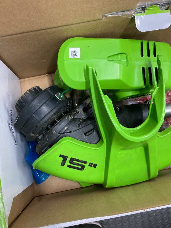 Photo 1 of *Battery Won't Charge?* Greenworks 48V (2x24V) 15" Cordless String Trimmer + (2) 2Ah USB Batteries & Dual Port Rapid Charger
