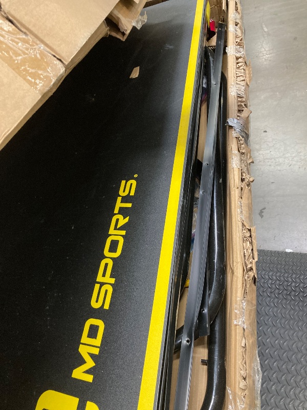 Photo 1 of *HEAVY* TWO OF MORE CARRY* MD Sports Official Size Indoor Table Tennis Pong Table, 4 Piece Foldable Design with Net, Paddles & Balls – Black/Yellow