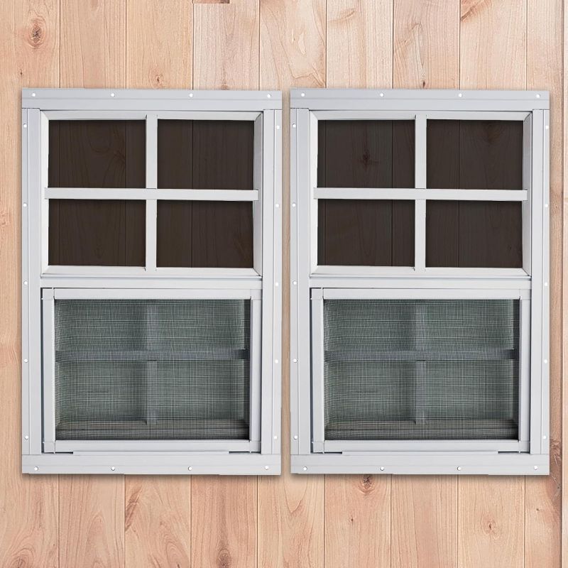 Photo 1 of *Similar Item* Shed Windows 2 Pack,Small Windows with Tempered Glass - Flush Mount | Ultimate Choice for Chicken Coop, Greenhouse, Garage, Playhouse, Shed
