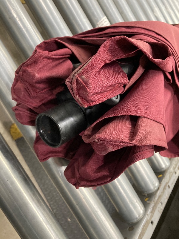 Photo 1 of *Worn from Use* ABCCANOPY 7.5ft Outdoor Market Hand Push Patio Umbrella With Hanging Edge,12+Colors, Burgundy
