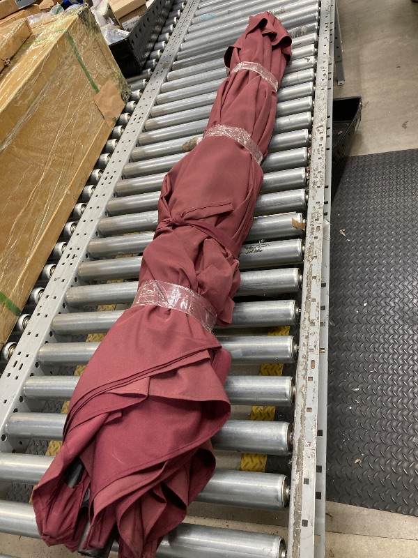 Photo 1 of *Worn from Use* ABCCANOPY 7.5ft Outdoor Market Hand Push Patio Umbrella With Hanging Edge,12+Colors, Burgundy
