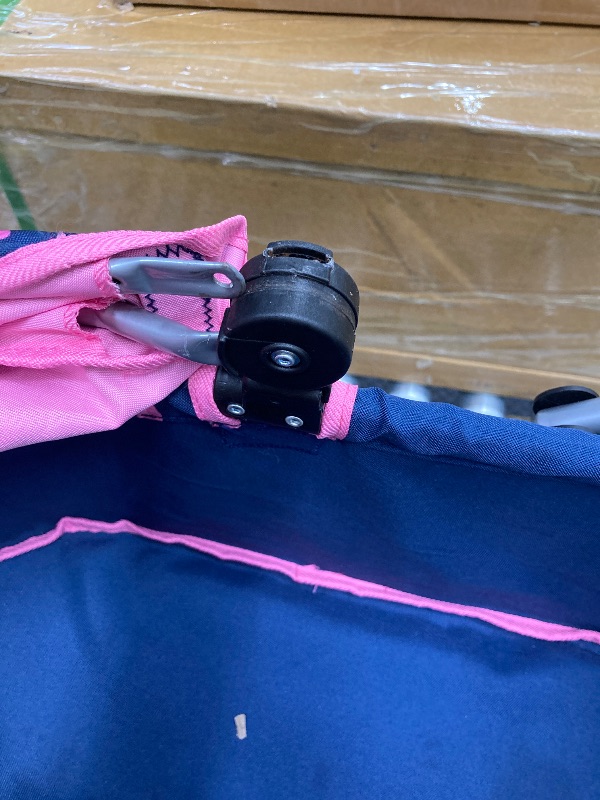 Photo 1 of *ONLY PRAM* *Missing Everything else* Piece popped out?*   Bayer Design: Trendy Pram Stroller - Navy & Pink Hearts - Accessory For Dolls Up To 18", Matching Shoulder Bag, Adjustable Handle, Foldable, Kids 3+
