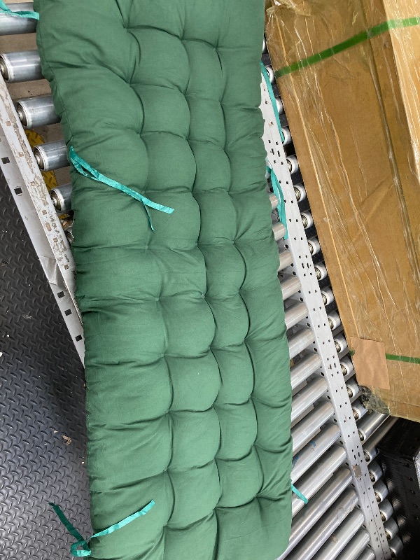 Photo 1 of *Cushion Only* HioHa Rocking Chair Cushion, 49x19x3 inch Lounge Chaise Chair Cushion with Ties, Thickened Recliner Cushion Double-Sided Foldable(Deep Green)