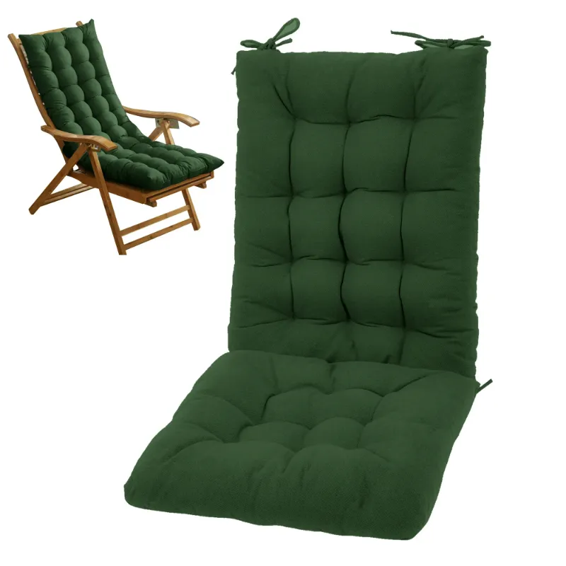 Photo 1 of *Cushion Only* HioHa Rocking Chair Cushion, 49x19x3 inch Lounge Chaise Chair Cushion with Ties, Thickened Recliner Cushion Double-Sided Foldable(Deep Green)