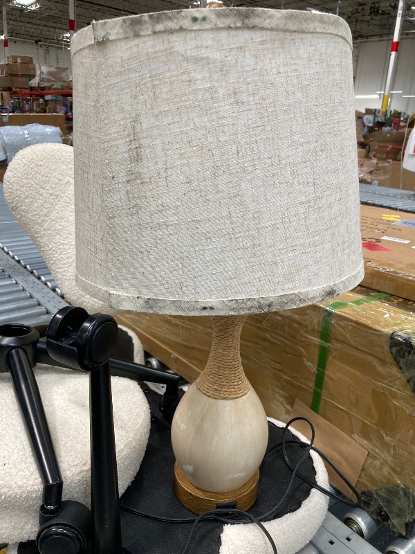 Photo 1 of *Similar Item* Selling for Parts Only *Hole in the base* Stain on Lampshade*  NATYSWAN Bedside Table Lamps Set of 2,Touch Control Nightstand Lamp with USB Ports, Modern Desk Lamps with Fabric Shade for Bedroom Living Room, Beige