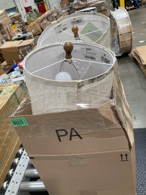Photo 1 of *Similar Item* Selling for Parts Only *Hole in the base* Stain on Lampshade*  NATYSWAN Bedside Table Lamps Set of 2,Touch Control Nightstand Lamp with USB Ports, Modern Desk Lamps with Fabric Shade for Bedroom Living Room, Beige