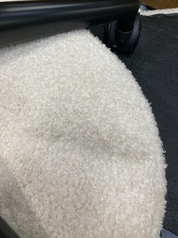 Photo 1 of *Stain on Seat* Pinmoco Ergonomic Cross Legged Swivel Chair, Adjustable Height and Teddy Fabric, Meditation& ADHD Chair with Back Support, Home and Office, Off White
