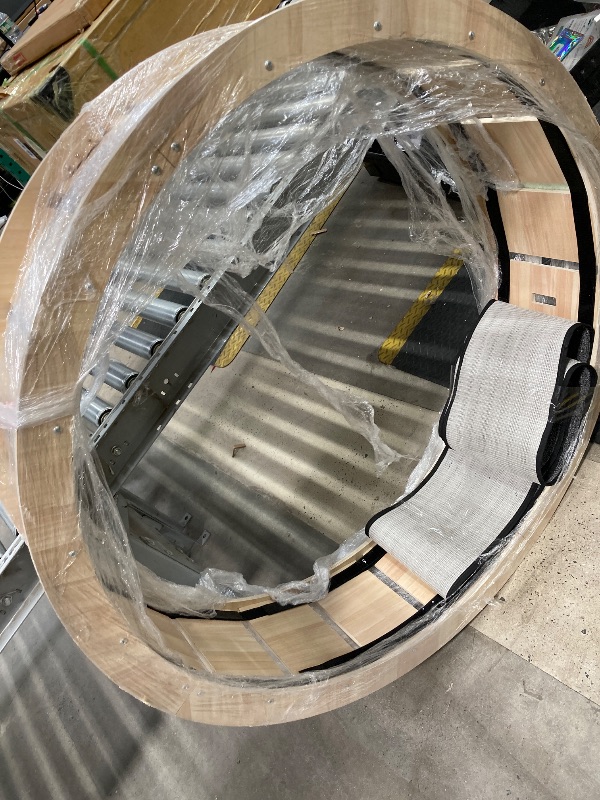 Photo 1 of *Missing the base / Missing Gloves & Screwdriver* Cat Exercise Wheel for Indoor Cat, 45" Large XL Cat Running Wheel with Carpeted Runway, Cat Treadmill Wheel for Kitty’s Longer Life, Cat Wheel for Fitness Weight, Natural Wood Color,Teaser Cat Toys