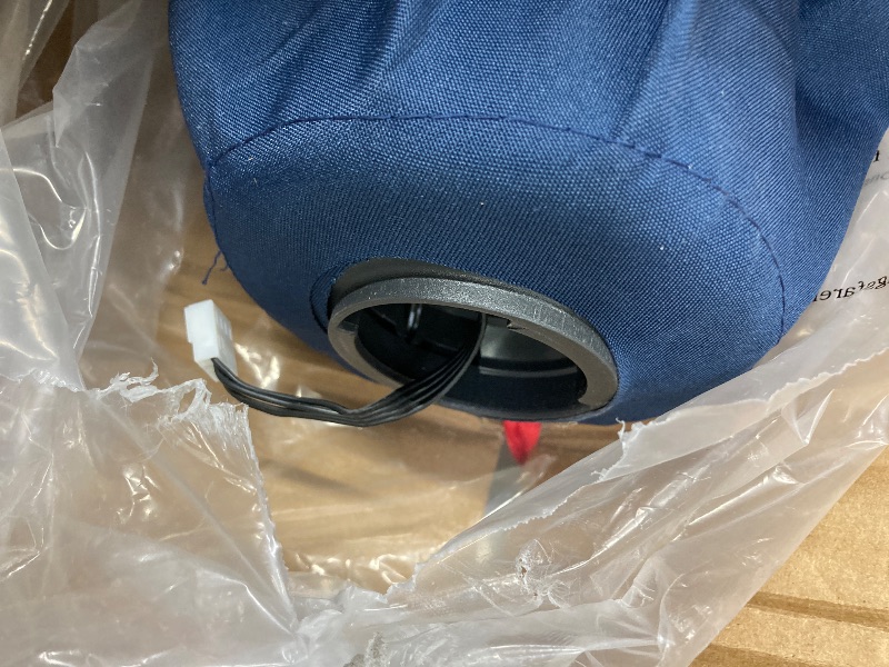 Photo 1 of *Missing Top to Umbrella?* Autlaycil 10 ft Solar Patio Umbrellas with 8 Strip Lights for Market Outdoor Pool, Steel Tilt Crank-Navy Blue
