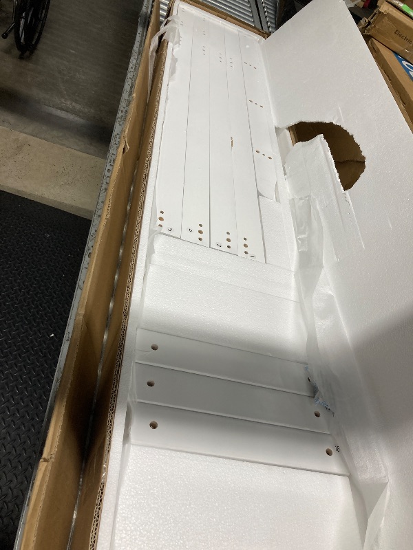 Photo 1 of *Chipped Piece* Zimtown Bunk Bed Twin Over Twin,Low Floor Bed Frame with Slide for Dormitory Bedroom,No Box Spring Needed,White
