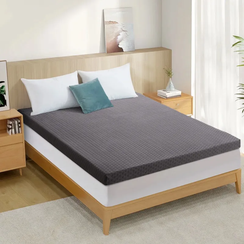 Photo 1 of *FACTORY SEALED* INGALIK 3 inch Memory Foam Mattress Topper Queen, Cooling Gel Infused Bed Topper Pad for Pressure Relief, CertiPUR-US Certified, Removable Rayon Gray Cover
