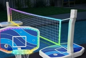 Photo 1 of * ONLY THE NET* *Base for polls missing* Pool Volleyball Net