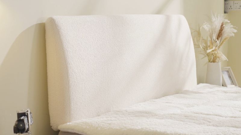 Photo 1 of *FACTORY SEALED* Pinmoco Upholstered Foam Headboard for King Bed, Height Adjustable and Ergonomic Head Board, Teddy Velvet White
