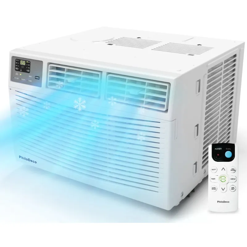 Photo 1 of *BROKEN * SELLING FOR PARTS ONLY* PhiloDeco 10000 BTU Window Air Conditioner 450 sq ft. Intelligent AC, LED Display Screen, with Remote Control, Can be Used as a Dehumidifier/Fan, Operates Quietly, Energy-Saving. Timer • Sleep and EC