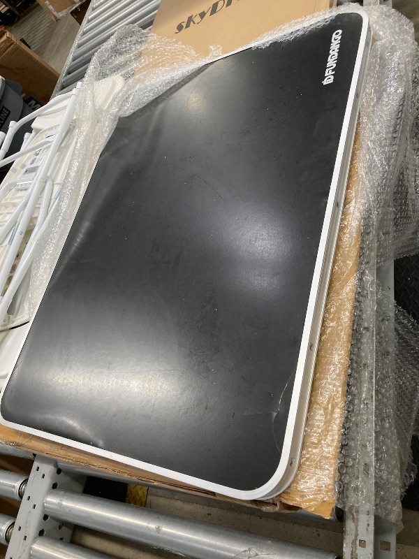 Photo 1 of *Crack in table top* FUNDANGO Black Folding Card Table 2.4ft Ultra-Portable Small Folding Table for Camping, 31.5"L*23.6"W Black Collapsible Table for Indoor & Outdoor, Beach Table, 31.5"*23.6"*26.8",Black
