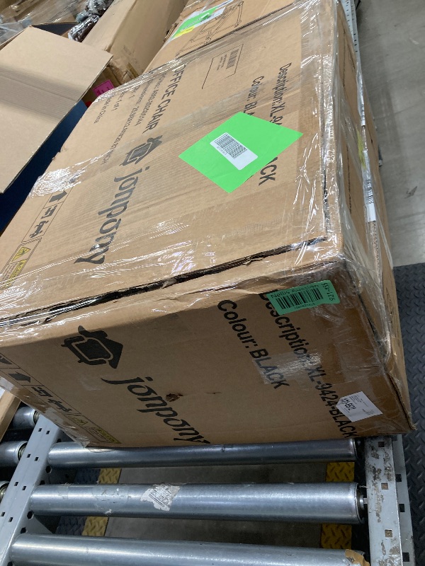 Photo 1 of *Dents in fabric* JONPONY Big and Tall Office Chair 400LBS Wide Seat Ergonomic Computer Desk Chair High Back Executive Leather Chair Adjustable Task Chair Lumbar Back Support 8 Hours Heavy Duty Design,Black