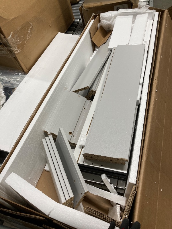 Photo 1 of *Chips in some places*Homfa 67.5" Tall Bathroom Storage Cabinet with Drawer, 4 Door Modern Freestanding Cupboard, White
