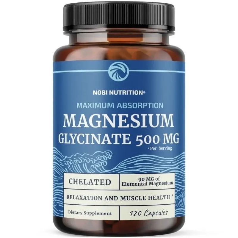 Photo 1 of *Best by 05/2027* Magnesium Glycinate 500mg Chelated for Muscle Relaxation, Sleep & Calm Support | High Absorption Magnesium for Women & Men | 120 Ct