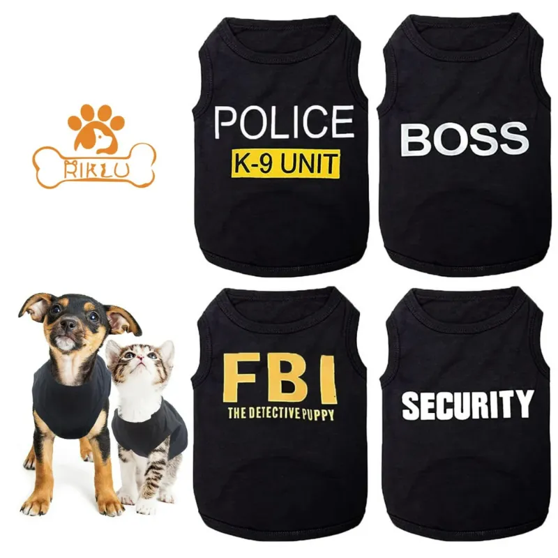Photo 1 of *Boss shirt Missing?* 4 Packs Dog Shirts for Small Dog, Riklu Pet T-Shirts Clothes Vest for Puppy Boy Girl M
