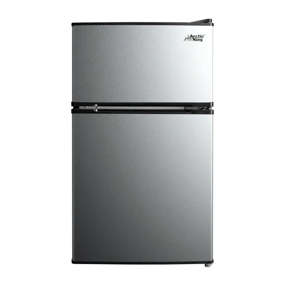 Photo 1 of *FACTORY SEALED* Arctic King 3.2 Cu ft Two Door Mini Fridge with Freezer, Stainless Steel, E-Star
