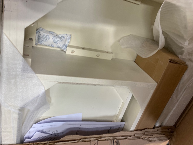 Photo 1 of ***BOX 2 OF 2 ONLY/INCOMPLETE SET**OSP Home Furnishings Country Meadows L-Shape Desk with 2 Full Drawers and Power Hub, Antique White
