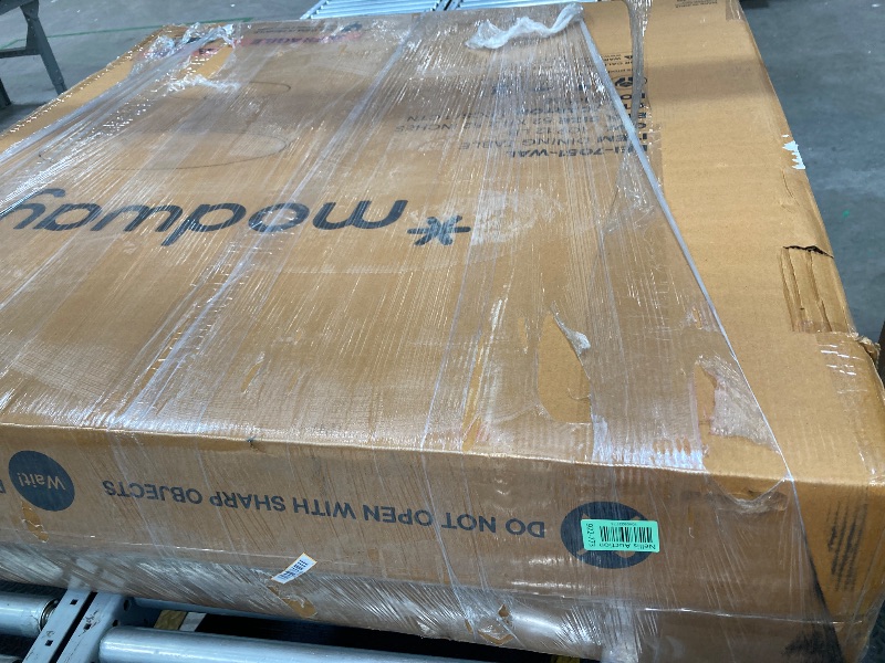 Photo 1 of ***MISSING HARDWARE***Modway Lippa 48 Inch Round Wood Dining Table in Walnut – Solid Mango Wood Tabletop with Pedestal Base - Mid Century Modern Dining Room Furniture - Kitchen Table for 4-6 Person  ***(BOX RIPPED/TORN)***