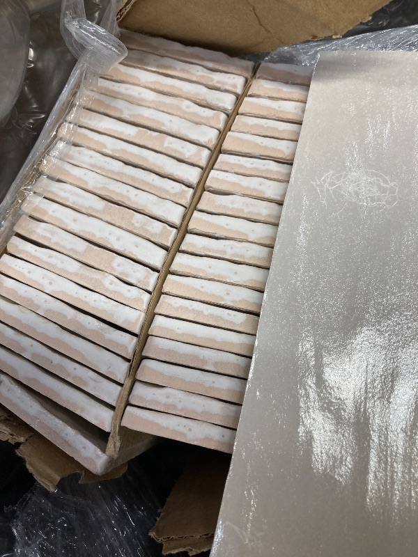 Photo 1 of 3x6 White Glossy Ceramic Subway Tile Wall Backsplash Made in USA (Full Box 100)