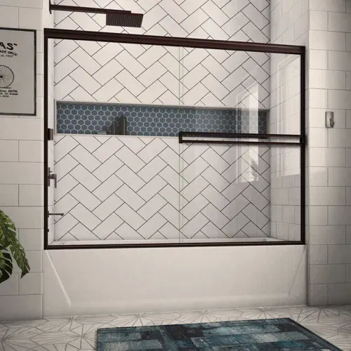 Photo 1 of ******THIS IS JUST ONE GLASS PIECE *****TE66X57ORCL 62" W x 57" H Bypass Semi-Frameless Tub Door
