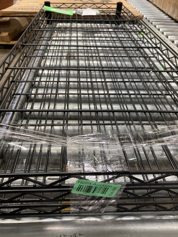 Photo 1 of ***3 shelves, no legs*** BestOffice 6 Tier Wire Shelving Unit with Wheels 2100LBS Capacity-18x48x82, Black

