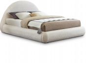 Photo 1 of ***BOX 1 OF 2/JUST THE HEADBOARD AND SLATS**MERIDIAN FURNITURE Rudy Teddy Fabric Upholstered Bed CREAM QUEEN