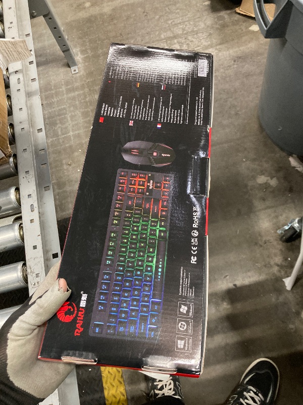 Photo 1 of ***PARTS ONLY**Wireless Keyboard and Mouse, 87 Keys Mechanical Feel Keyboard Mice Combo, Anti-Ghosting Ergonomic Rechargeable W/ 2.4G Wireless Receiver, RGB LED Backlight for Windows Computer PC Gamer