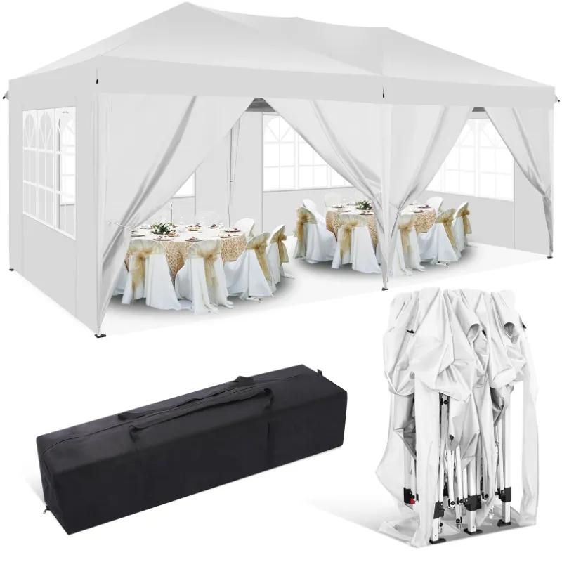 Photo 1 of ***PARTS ONLY***
HOTEEL 10x20 Pop up Canopy Tent, Protable Canopy Tent with 6 Sidewalls Waterproof Commercial Pop up Tent for Parties, Wedding, Camping, Courtyard with Carry Bag,White