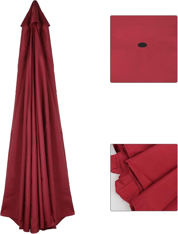 Photo 1 of 0FT Patio Umbrella Replacement Canopy Replacement Umbrella Covers with 8 Ribs Replacement Umbrella Parasol Top Fabric Cover, Outdoor Market Umbrella Replacement Canopy(Red)