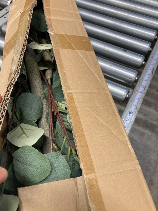 Photo 1 of 2 Pack Artificial Plants 6ft Artificial Eucalyptus Silk Tree in Pot Faux Plastic Eucalyptus Plant with Durable Plastic Trunk for Home Decor Office Ho