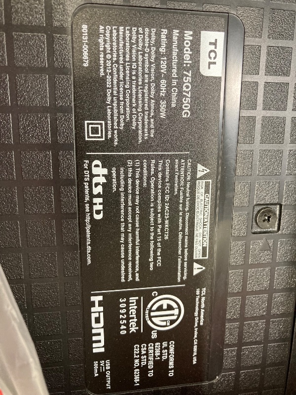 Photo 1 of ***COMPLETELE BROKEN***

TCL 75-Inch QM6K QLED 4K Smart QD-Mini LED TV with Google TV (75QM6K, 2025 Model) Dolby Vision IQ, Dolby Atmos, HDR, Game Accelerator up to 288Hz, Voice Remote, Works with Alexa, Streaming Television