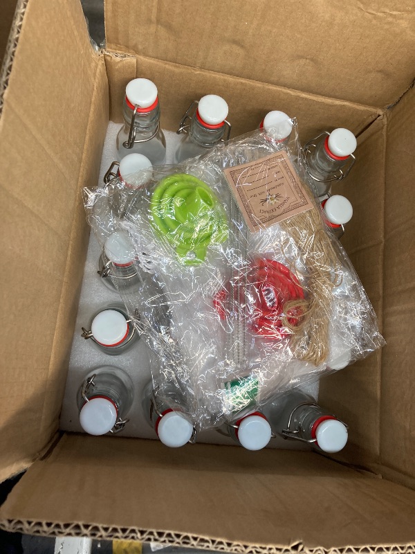 Photo 1 of 20 Set, 4 OZ Swing Top Glass Bottles - Flip Top Beer Brewing Bottles with Stopper