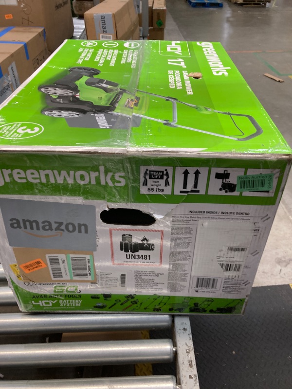 Photo 1 of **NO BATTERY**Greenworks 40V 17" Cordless (Push) Lawn Mower (75+ Compatible Tools), 4.0Ah Battery and Charger Included