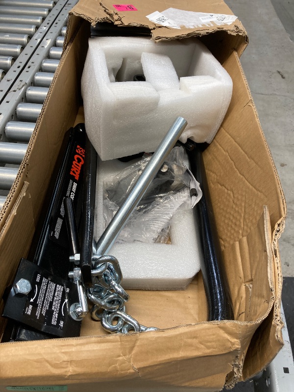 Photo 1 of ***MISSING PARTS***CURT 17063 Round Bar Weight Distribution Hitch with Integrated Lubrication and Sway Control, Up to 14K, 2-In Shank, 2-5/16-Inch Ball , Black