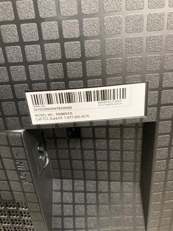 Photo 1 of ***PARTS ONLY***
TCL 55-Inch Q65 QLED 4K UHD Smart TV with Google TV (55Q651G, 2024 Model) Dolby Vision, Dolby Atmos, HDR Pro+, Game Accelerator Enhanced Gaming, Voice Remote, Works with Alexa, Streaming Television