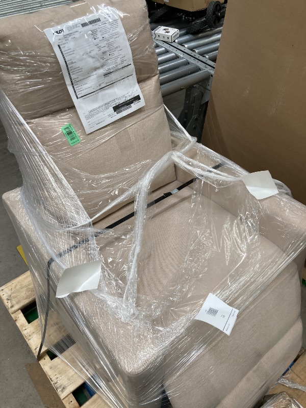 Photo 1 of Sweetcrispy Recliner Chair, Swivel Rocking, Glider Rocker Recliners, Nursery Chairs with Extra Large Footrest for Living Room, High Back, Upholstered Deep Seat, Beige