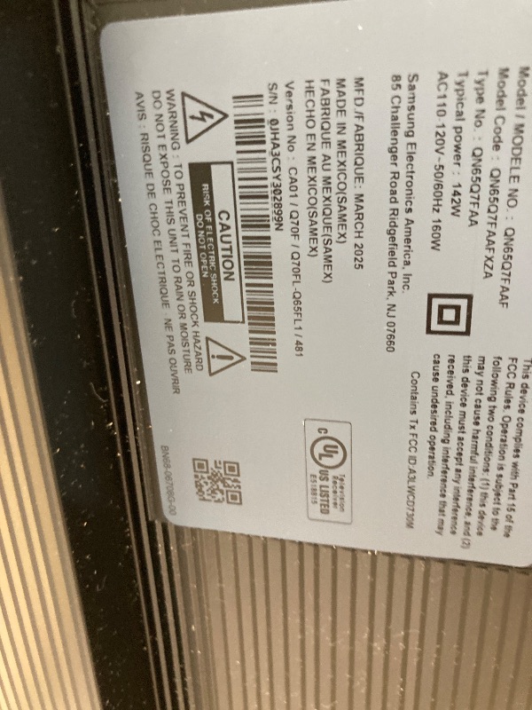 Photo 1 of SAMSUNG 65-Inch Class QLED Q7F Series Samsung Vision AI Smart TV (2025 Model, 65Q7F) Quantum HDR, Object Tracking Sound Lite, Q4 AI Gen1 Processor, 4K upscaling, Gaming Hub, Alexa Built-in