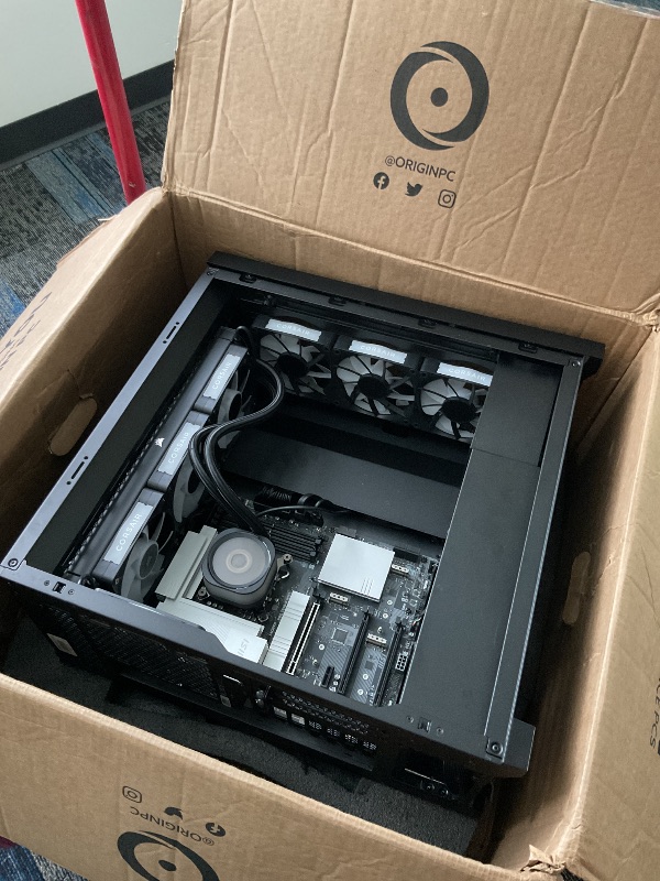Photo 1 of ***NON REFUNDABLE**PARTS ONLY/BROKEN GLASS/MISSING PIECES**Origin PC Neuron Gaming PC – Liquid Cooled Intel® Core™ Ultra 7 265K CPU – NVIDIA® GeForce RTX™ 5070 GPU – 32GB Corsair Vengeance RGB DDR5 Memory – 2TB M.2 SSD – Black