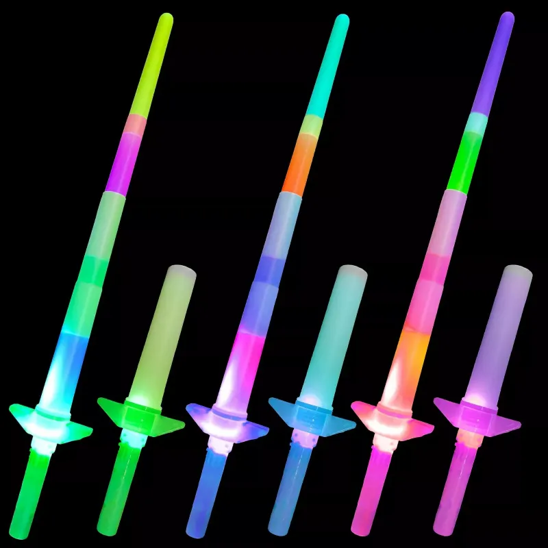 Photo 1 of 100 PCS Light Up Swords for Wedding, Wedding Favors with 3 Colorful Flashing Modes, LED Silk Fairy Wands with Bells for Wedding, New Year, Raves, Concert, Birthday, Party Streamers