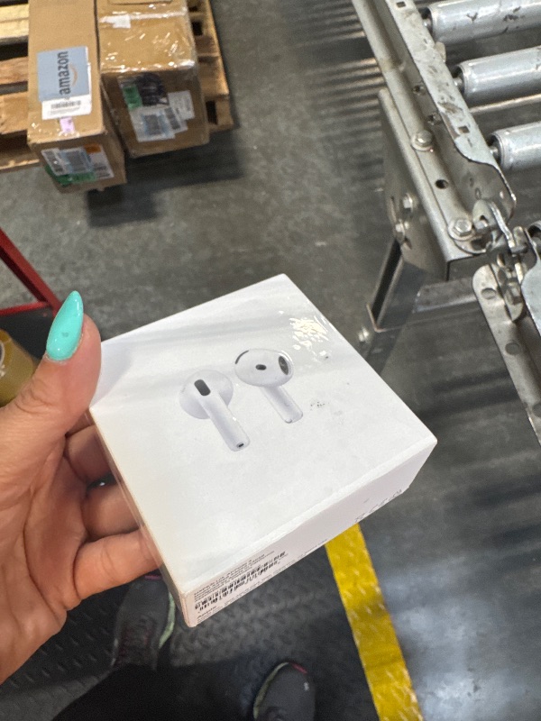 Photo 1 of Apple AirPods 4 Wireless Earbuds, Bluetooth Headphones, Personalized Spatial Audio, Sweat and Water Resistant, USB-C Charging Case, H2 Chip, Up to 30 Hours of Battery Life, Effortless Setup for iPhone