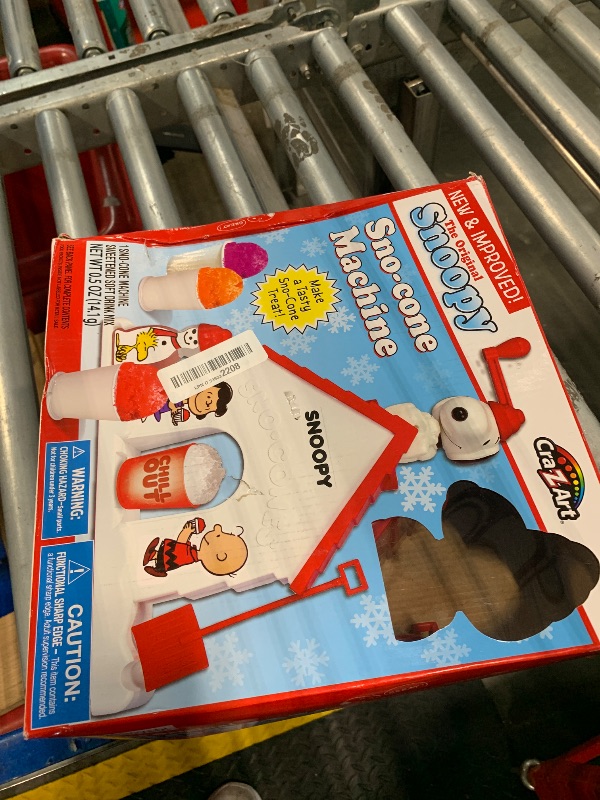 Photo 1 of Cra-Z-Art Snoopy SNO-Cone Machine, Snow Cone Shaved Ice Maker Ice Shaver, Snoopy House Shaped Shaved Ice Maker Comes with Fruit Punch Flavor Packet, Ages 6 and Up, White