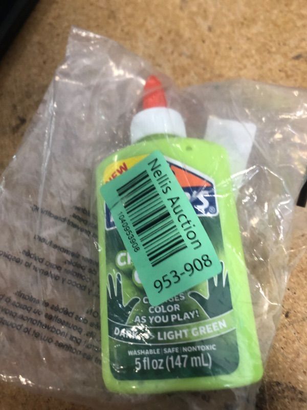Photo 1 of Elmer's Color Changing Liquid Glue | Makes Slime That Changes Color As You Play, Dark to Light Green, 5 oz.