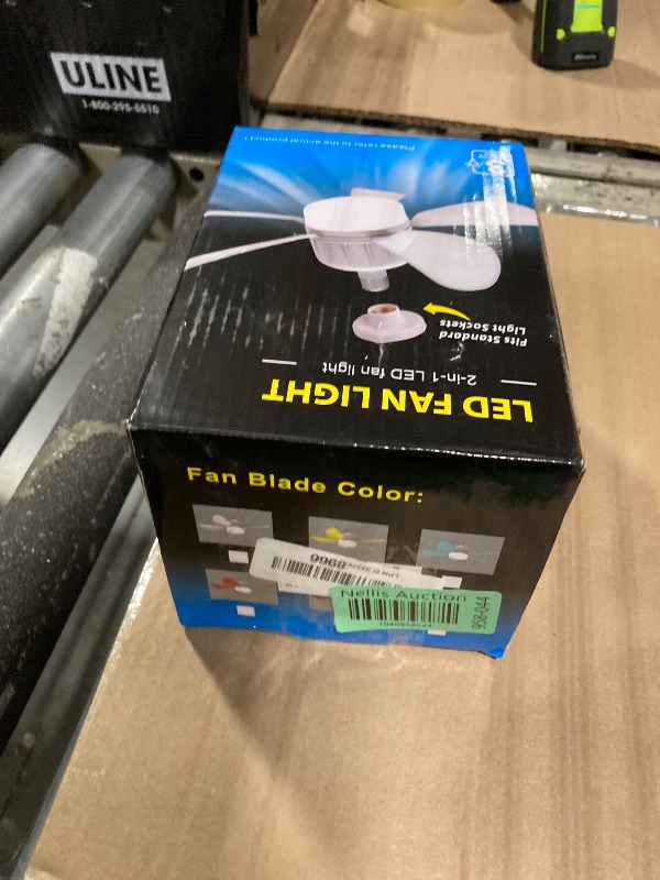 Photo 1 of 18" Socket Fan Light with Remote, Dimmable LED Ceiling Fans with Lights, Screw in Socekt Fans and 1 Socket Extender, 3 Colors 3000K-6500K, Replacement Light Bulb Fan for Kitchen Garage Bedroom, White