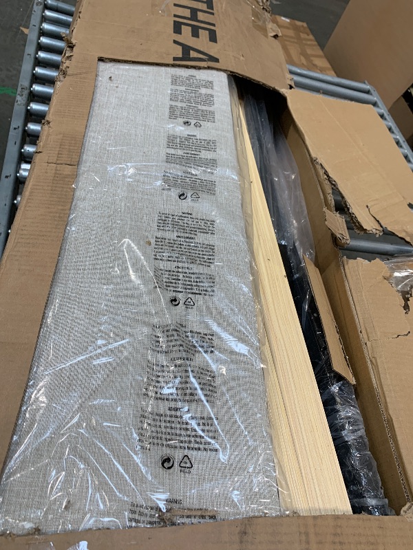 Photo 1 of SHA CERLIN Full Size Lift Up Storage Bed/Modern Wingback Headboard/Upholstered Platform Bed Frame/Hydraulic Storage/No Box Spring Needed/Wood Slats Support/Light Beige