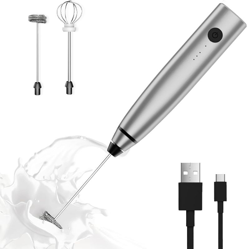 Photo 1 of Milk Frother Rechargeable Handheld Electric Whisk Coffee Frother Mixer 